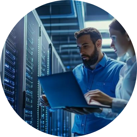 Technician helping with IT deployment