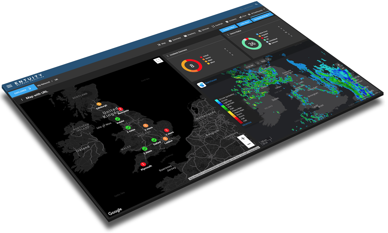network topology software - tablet view